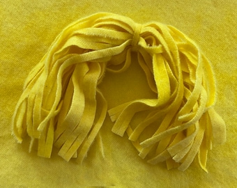 Bright Yellow Wool Strips: Rug Hooking, Quilting Supplies (8x13")