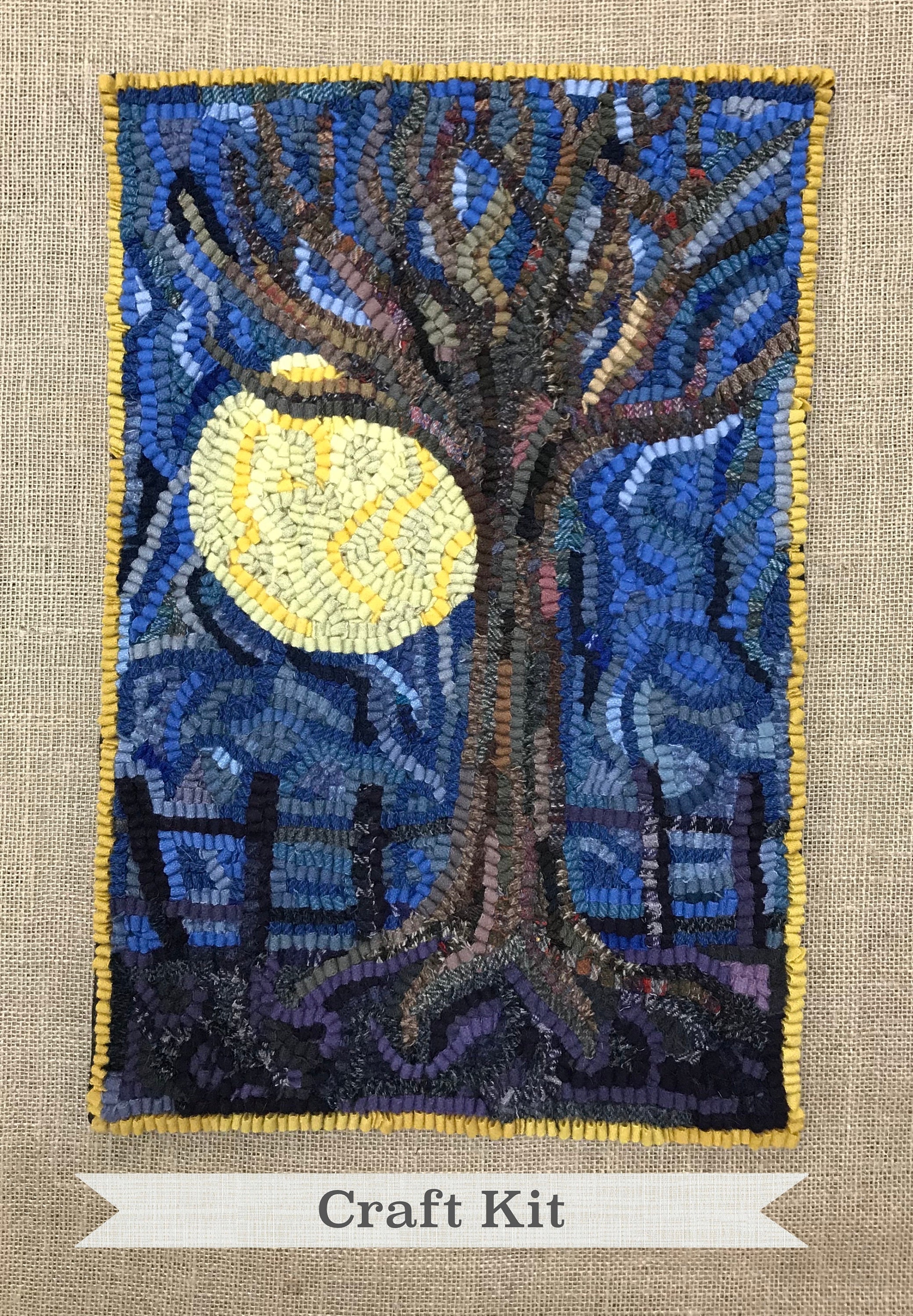 Rug Hooking Kit Moonlit Autumn Tree Complete 13 X 19 - Etsy