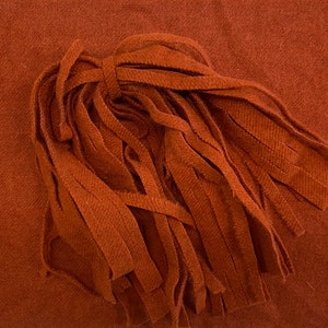 Rug Hooking Wool Strips or Swatch - Burnt Orange - 100% Wool 8 by 13&quot; - Rugs, Quilts, Penny Rugs -Three Widths to Choose From