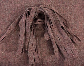 Textured Warm Brown Wool Strips: Rug Hooking, Quilting (8x13 inch)