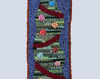 Funky Christmas Tree Rug Hooking Kit: 7x28 Primitive Craft