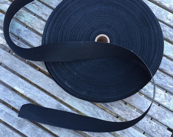 Black Cotton Twill Rug Binding Tape for Rug Finishing - Sold by the Yard