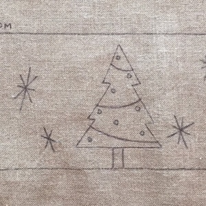 Three Trees  - Original Hand Drawn 9.5 by 32.5 inch Rug Hooking Pattern on Your Choice of Foundation