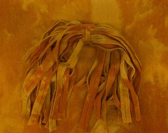 Rug Hooking Wool Strips or Swatch - Hand Dyed Mottled Orange - Roughly 8 by 13 inches - For Rug Hooking, Quilting, Penny Rugs