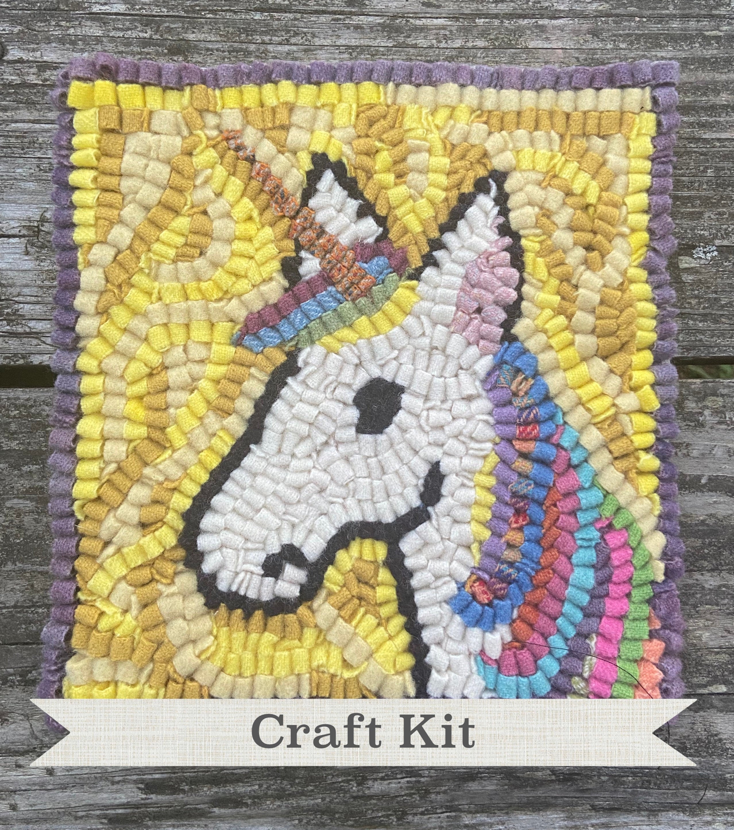 cRAFTILOO DIY Rug 3D Unicorn Pouch Latch Hook Kits for Kids Sewing