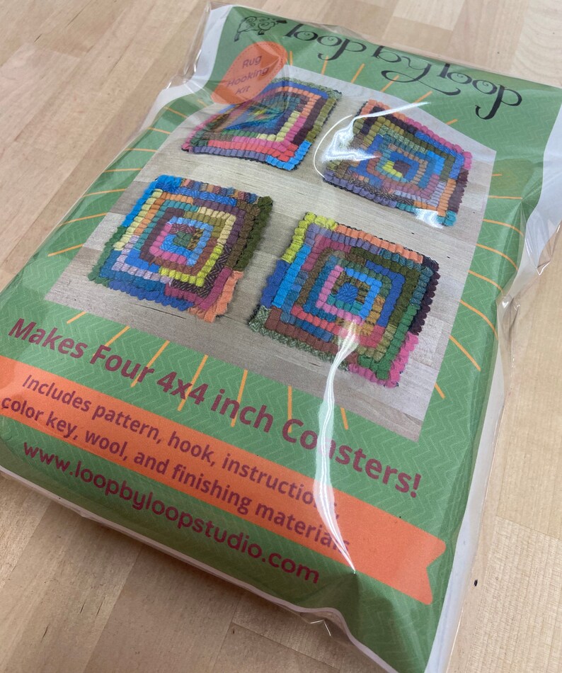 Rug Hooking Kit DIY Wool Coaster Kit Hit and Miss Etsy