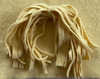 Buttercream Yellow Wool Strips: Rug Hooking, Quilting (8x13")