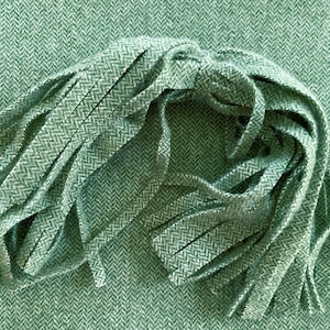 Rug Hooking Wool Strips or Swatch - Green Herringbone 100% Wool - Roughly 8 by 13 inches - For Rug Making, Sewing, and More!