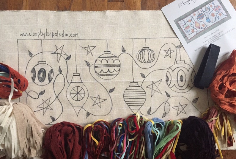 Rug Hooking Kit 100 Wool DIY Rug Hook Kit Festive Etsy