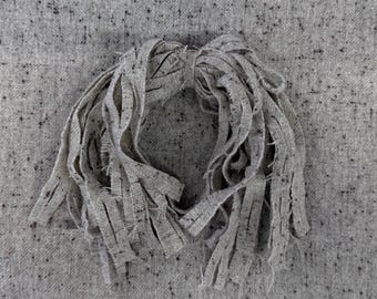 Heather Grey with Brown Flecks Wool Strips: Rug Hooking, Quilting (8x13 inch)