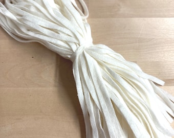 Bright White Rug Hooking Wool Strips: Hand Cut #4/#6/#8 Size
