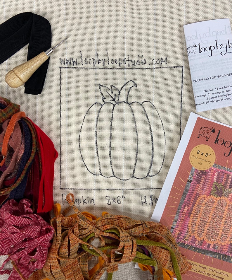 Rug Hooking Kit DIY Wool Rug Hook Kit Pumpkin Complete 8 X Etsy