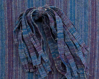 Denim Blue Ombre Wool Strips: Rug Hooking, Sewing Supplies