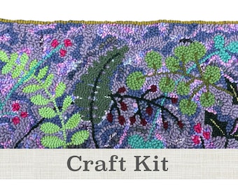Spring Foliage Rug Hooking Kit: Primitive Fiber Craft (13x33")