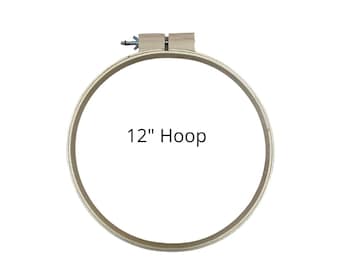 Quilting Hoop for Rug Hooking, Quilting, Punch Needle - 12 Inch Round by 1 inch Wooden Hoop to Stretch Your Pattern Taut