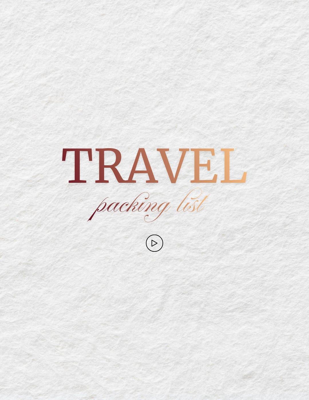 Travel Packing List Template | Printable Travel Plan | Editable ...