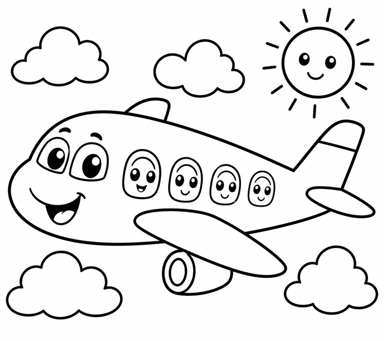37 Easy Airplane Crafts for Kids: Perfect for All Ages 26 Airplane Coloring Page for Kids Cute Airplane Printable Travel…