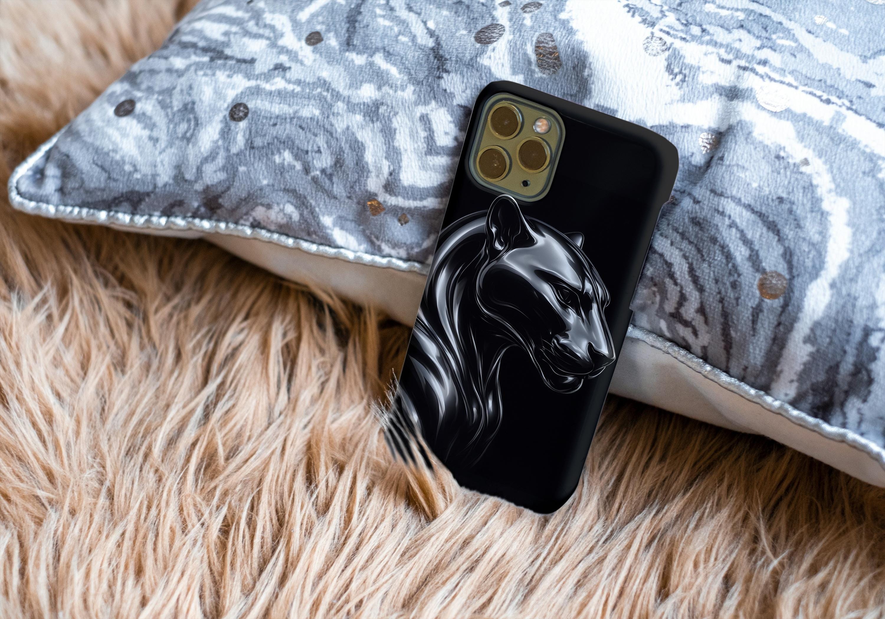 Black Panther Phone Case Glossy Wild Cat Art Protective Cover for iPhone Samsung Pixel Luxury Animal Illustration Durable Tough Case Black Panther Phone Case Glossy Wild Cat Art Protective Cover for iPhone Samsung Pixel Luxury Animal Illustration Durable Tough Case