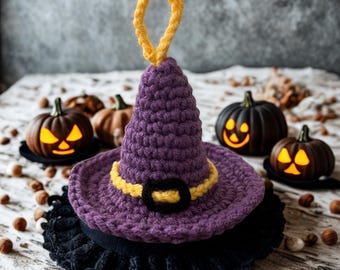 Halloween Amigurumi Witch Hat Keychain Crochet Pattern: Beginner-Friendly DIY (PDF Tutorial)