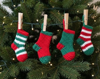 Mini Crochet Christmas Stocking Pattern: Beginner Holiday Ornament (PDF)