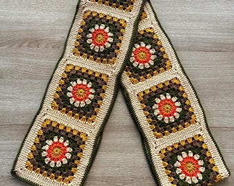 Granny Square Scarf Pattern : Beginner Friendly DIY Crochet Winter Scarf PDF Tutorial