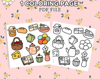Printable Spring Doodles Coloring Page (Instant Download)