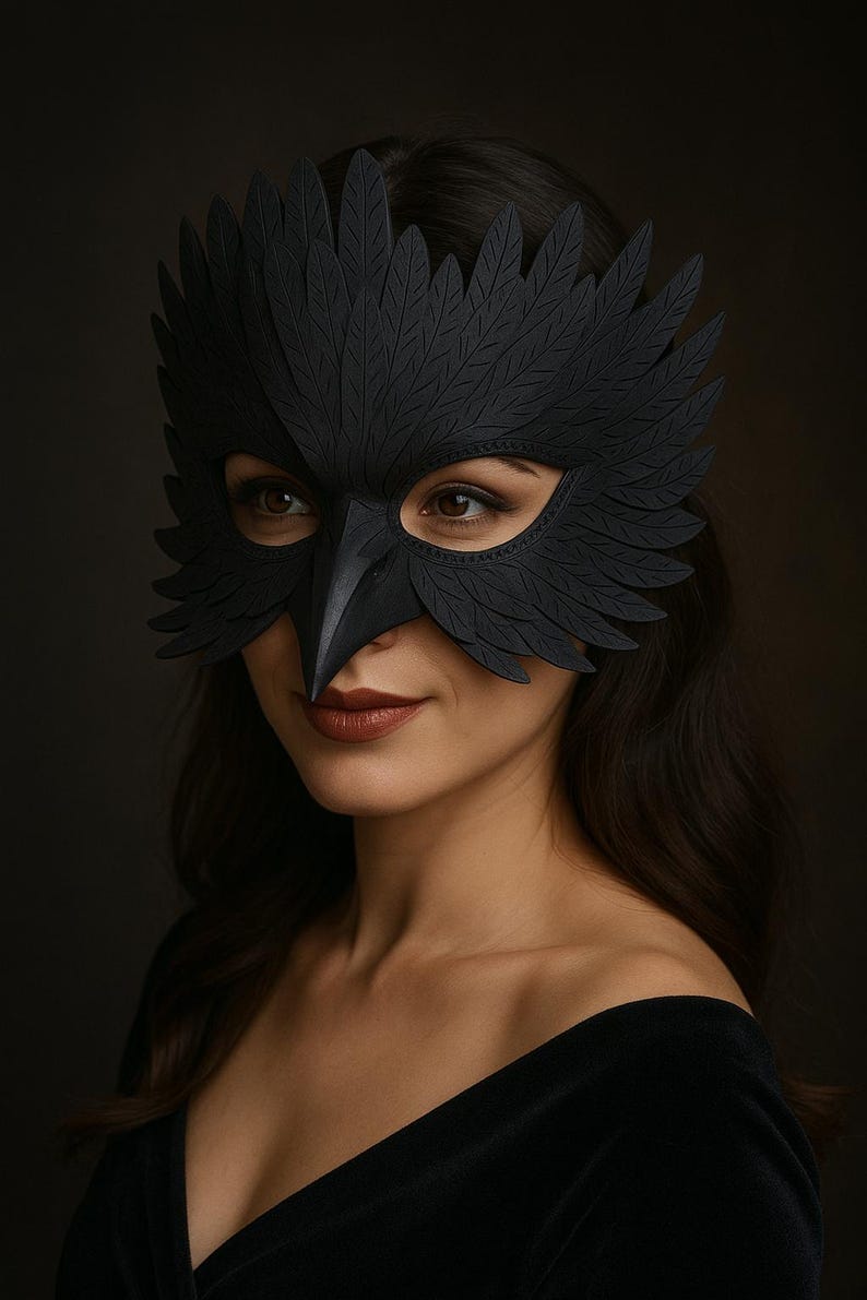 Black Gothic Crow Mask: Halloween Masquerade Costume, Cosplay - Etsy
