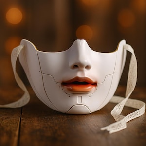 Cyberpunk Half Face Mask: Handmade Mechanical Cosplay Costume