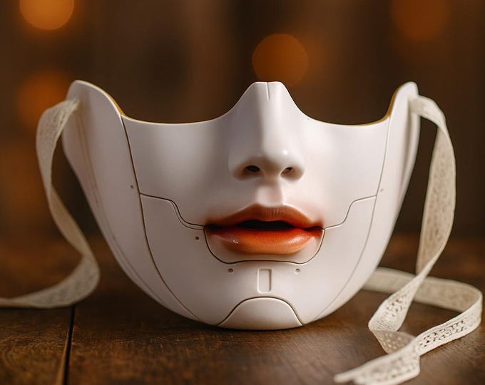 Cyberpunk Half Face Mask: Handmade Mechanical Cosplay Costume