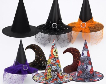 ハロウィン魔女帽子：ゴシック・ウィッカンのコスチュームアクセサリー