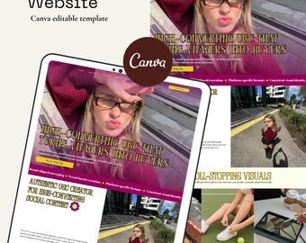 UGC Creator Portfolio Website Template | Canva Editable Media Kit