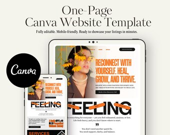 Wellness Coach Website Template | Canva Pro, Feminine Design (Digital Download)