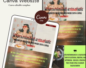 Canva Website Template | Social Media Manager, Editorial Design