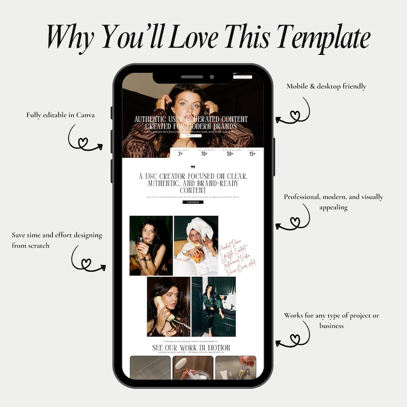 de site Web de marque personnelle | Site portfolio de créateurs Canva pour les créateurs numériques, les influenceurs et les entreprises en ligne image 3