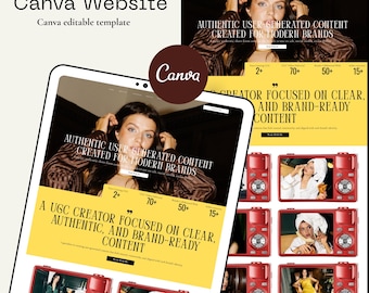 UGC Creator Portfolio Website Template | Canva Editable Design