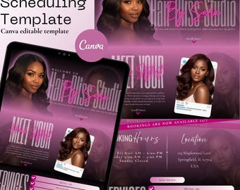 Acuity Scheduling Canva Template | Editable Online Booking Template for Salons, Coaches & Small Businesses