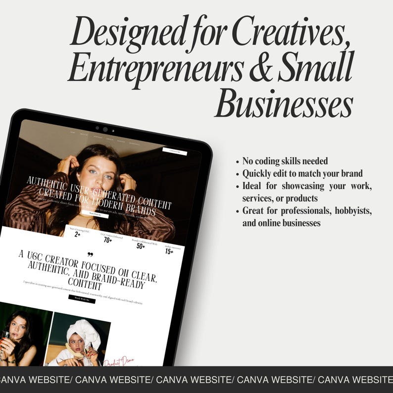 de site Web de marque personnelle | Site portfolio de créateurs Canva pour les créateurs numériques, les influenceurs et les entreprises en ligne image 2