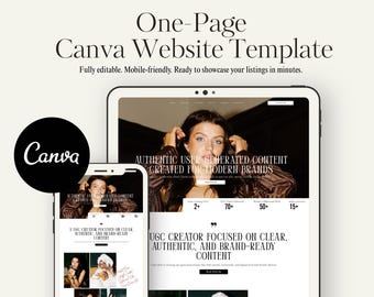 Personal Brand Website Template | Canva Creator Portfolio Site for Digital Creators, Influencers & Online Businesses