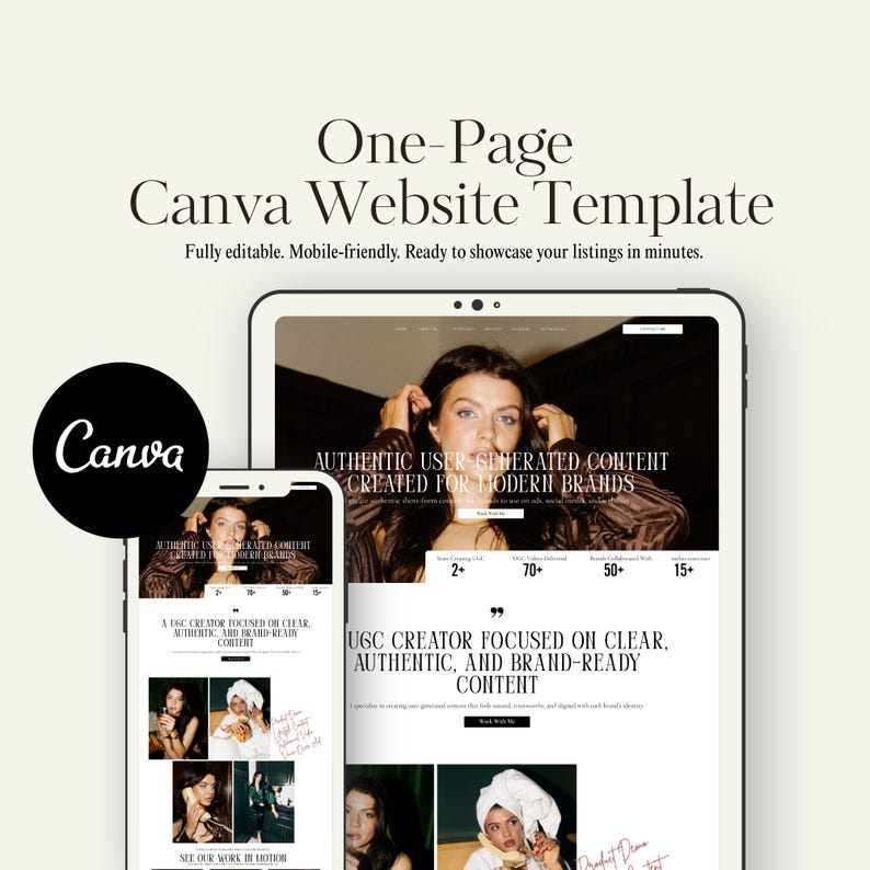 de site Web de marque personnelle | Site portfolio de créateurs Canva pour les créateurs numériques, les influenceurs et les entreprises en ligne image 1