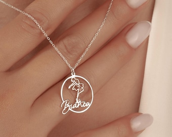 Personalized Ballerina Necklace, Gold Name Necklace, Little Girl Jewelry, Gift, Ballet, Girl Birthday Party Favor, Dance
