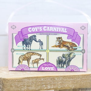 Pale Pink Animal Cracker Boxes, Animal Cookie Boxes, Pastel Pink and Purple, Girls Circus Party, Baby Circus Shower image 1
