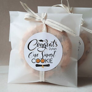 Congrats to One Smart Cookie Sticker, Cookie Bag Label for Graduation, Personalized Graduation Sticker