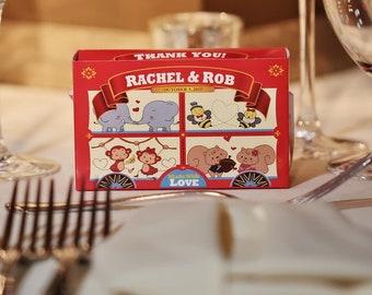 Filled Personalized Animal Cracker BOXES, Zoo Wedding and Circus Themed Wedding