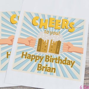Happy Birthday Beer Cheers to You Favor Bags, Adult Male Birthday Popcorn Bags, 21st Birthday Favor Bags image 2