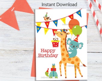 Printable Happy Birthday Boy Instant Download Little Boy Birthday Card