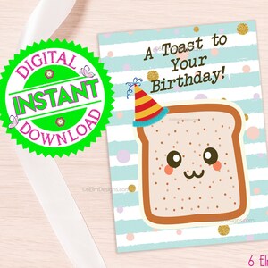 Digital Birthday Card - Instant Print At Home Card for Toasting Your Special Day