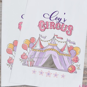 Girls Pastel Pink Circus Tent Carnival Party Favor Bags | Circus Party Favors, Popcorn Bags, Carnival Birthday, Girls Circus