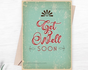 Instant Get Well Soon Greeting Card, Downloadable Get Well Soon Card for man, Print at home Get Well Soon for male