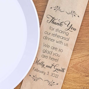 Thank You for Sharing Our Rehearsal Dinner Silverware Utensil Flatware Bags