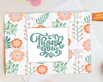 Instant Thank You Greeting Card, Downloadable Thank You Card for family, Print at home Thank You Card